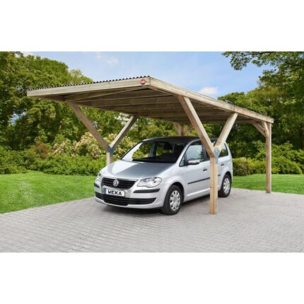 Carport WEKA simple en Y 10,86m² avec toit plat en acier