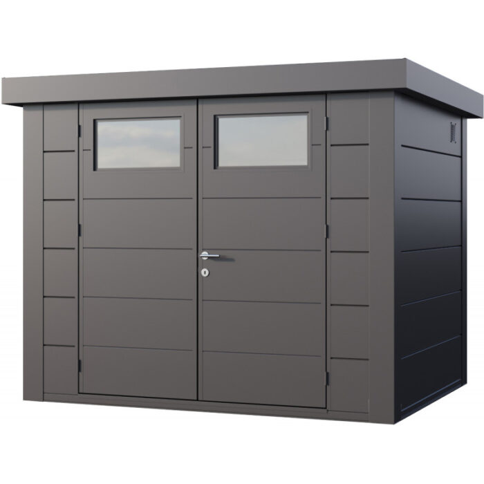 Abri Telluria en acier galvanisé gris 5,6m² avec double porte Eleganto 2721