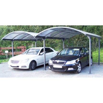 Carport 2 voitures en aluminium et polycarbonate 6mm ANTI-UV – Habrita